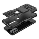For Motorola Moto G31 / G41 Tire Texture TPU + PC Phone Case with Holder(Black)