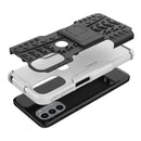 For Motorola Moto G31 / G41 Tire Texture TPU + PC Phone Case with Holder(White)