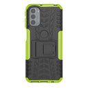 For Motorola Moto G31 / G41 Tire Texture TPU + PC Phone Case with Holder(Green)