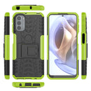 For Motorola Moto G31 / G41 Tire Texture TPU + PC Phone Case with Holder(Green)