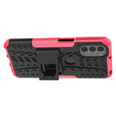 For Motorola Moto G31 / G41 Tire Texture TPU + PC Phone Case with Holder(Pink)