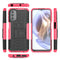 For Motorola Moto G31 / G41 Tire Texture TPU + PC Phone Case with Holder(Pink)