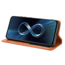 For Asus Zenfone 8 / 8Z Magnetic Buckle Retro Crazy Horse Leather Phone Case(Brown)