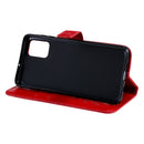 For Galaxy A71 Pressed Printing Butterfly Pattern Horizontal Flip PU Leather Case with Holder & Card Slots & Wallet & Lanyard(Red)