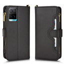 For vivo Y33s / Y21 2021 / Y21s Litchi Texture Zipper Leather Phone Case(Black)