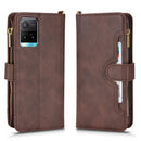 For vivo Y33s / Y21 2021 / Y21s Litchi Texture Zipper Leather Phone Case(Brown)
