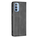 For Motorola Moto G31 / G41 Side Fingerprint Version Prismatic Invisible Magnetic Leather Phone Case(Black)