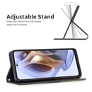 For Motorola Moto G31 / G41 Side Fingerprint Version Prismatic Invisible Magnetic Leather Phone Case(Black)