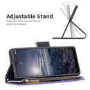 For Nokia G21 / G11 Colored Drawing Pattern Zipper Leather Phone Case(Purple Butterfly)