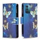 For Nokia G21 / G11 Colored Drawing Pattern Zipper Leather Phone Case(Gold Butterfly)