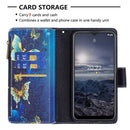 For Nokia G21 / G11 Colored Drawing Pattern Zipper Leather Phone Case(Gold Butterfly)