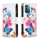 For Nokia G21 / G11 Colored Drawing Pattern Zipper Leather Phone Case(Two Butterflies)