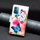 For Nokia G21 / G11 Colored Drawing Pattern Zipper Leather Phone Case(Two Butterflies)
