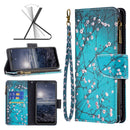 For Nokia G21 / G11 Colored Drawing Pattern Zipper Leather Phone Case(Plum Blossom)