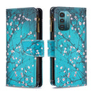 For Nokia G21 / G11 Colored Drawing Pattern Zipper Leather Phone Case(Plum Blossom)
