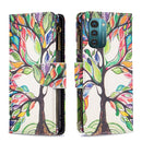 For Nokia G21 / G11 Colored Drawing Pattern Zipper Leather Phone Case(Big Tree)