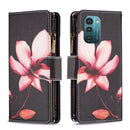 For Nokia G21 / G11 Colored Drawing Pattern Zipper Leather Phone Case(Lotus)