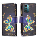 For Nokia G21 / G11 Colored Drawing Pattern Zipper Leather Phone Case(Big Butterfly)