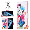 For OPPO A36 / Realme 9i Colored Drawing Pattern Leather Phone Case(Butterflies)