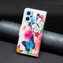 For OPPO A36 / Realme 9i Colored Drawing Pattern Leather Phone Case(Butterflies)