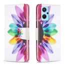 For OPPO A36 / Realme 9i Colored Drawing Pattern Leather Phone Case(Sun Flower)