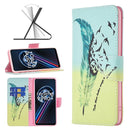 For OPPO Realme 9 Pro+ Colored Drawing Pattern Leather Phone Case(Feather)