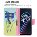 For OPPO Realme 9 Pro+ Colored Drawing Pattern Leather Phone Case(Feather)