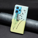 For OPPO Realme 9 Pro+ Colored Drawing Pattern Leather Phone Case(Feather)