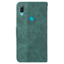For Huawei Y6 2019 Geometric Embossed Leather Phone Case(Green)