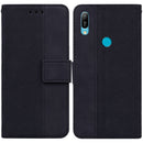 For Huawei Y6 2019 Geometric Embossed Leather Phone Case(Black)