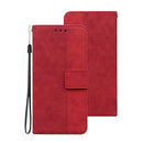 For Huawei Y6 2019 Geometric Embossed Leather Phone Case(Red)