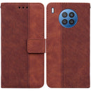 For Huawei nova 8i/Honor 50 Lite Overseas Version Geometric Embossed Leather Phone Case(Brown)