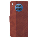 For Huawei nova 8i/Honor 50 Lite Overseas Version Geometric Embossed Leather Phone Case(Brown)