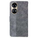 For Huawei P50 Geometric Embossed Leather Phone Case(Grey)