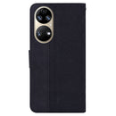 For Huawei P50 Geometric Embossed Leather Phone Case(Black)