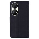 For Huawei P50 Pro Geometric Embossed Leather Phone Case(Black)