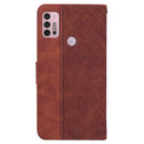 For Motorola Moto G30 / G20 / G10 / G10 Power Geometric Embossed Leather Phone Case(Brown)