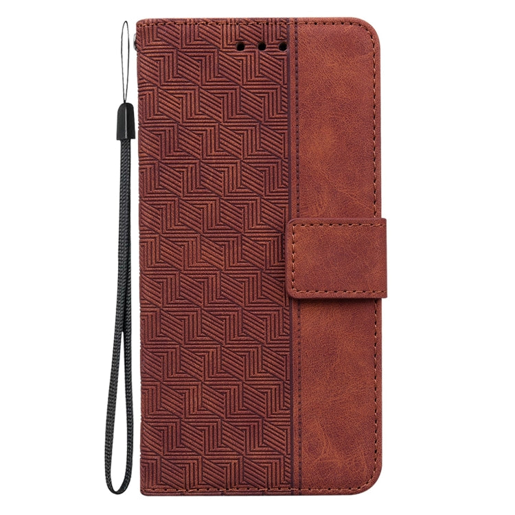 For Tecno Spark Go 2020 / Spark 6 Go Geometric Embossed Leather Phone Case(Brown)