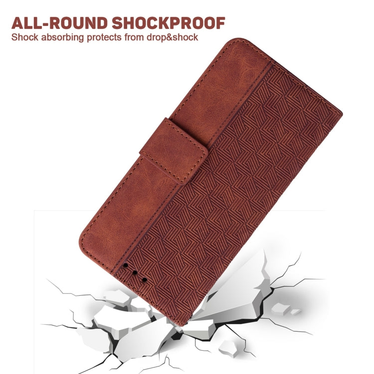 For Tecno Spark Go 2020 / Spark 6 Go Geometric Embossed Leather Phone Case(Brown)