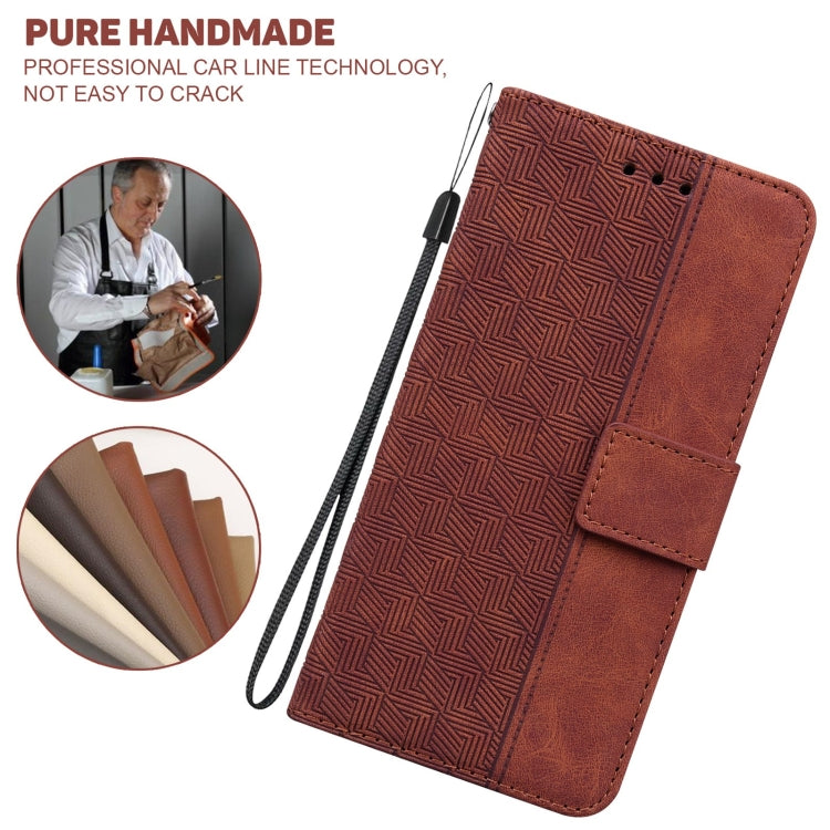 For Tecno Spark Go 2020 / Spark 6 Go Geometric Embossed Leather Phone Case(Brown)