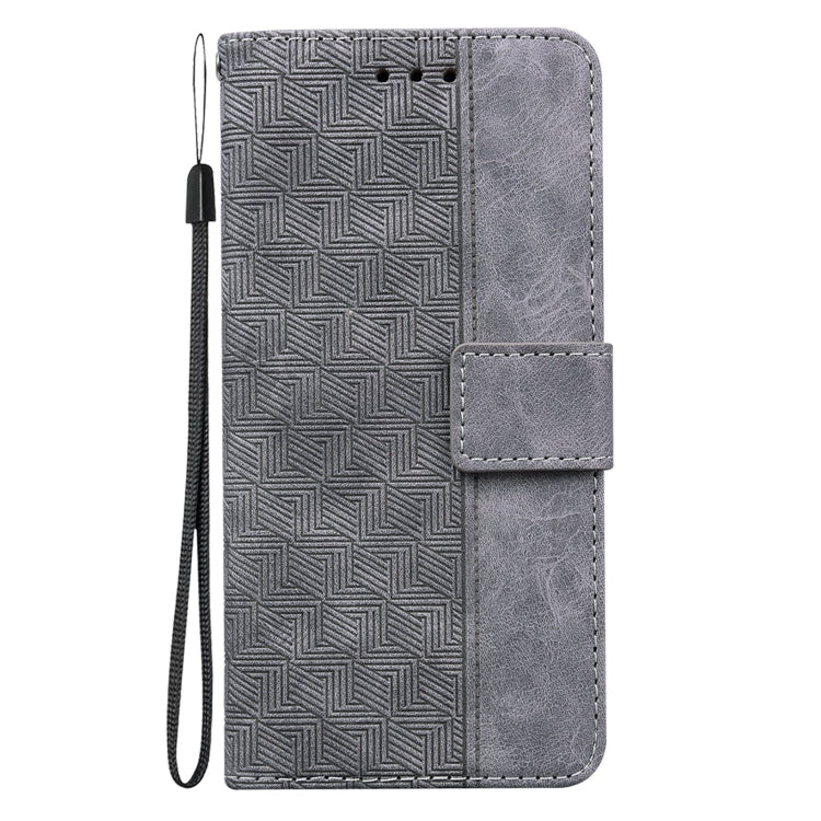 For Tecno Spark Go 2020 / Spark 6 Go Geometric Embossed Leather Phone Case(Grey)