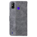 For Tecno Spark Go 2020 / Spark 6 Go Geometric Embossed Leather Phone Case(Grey)
