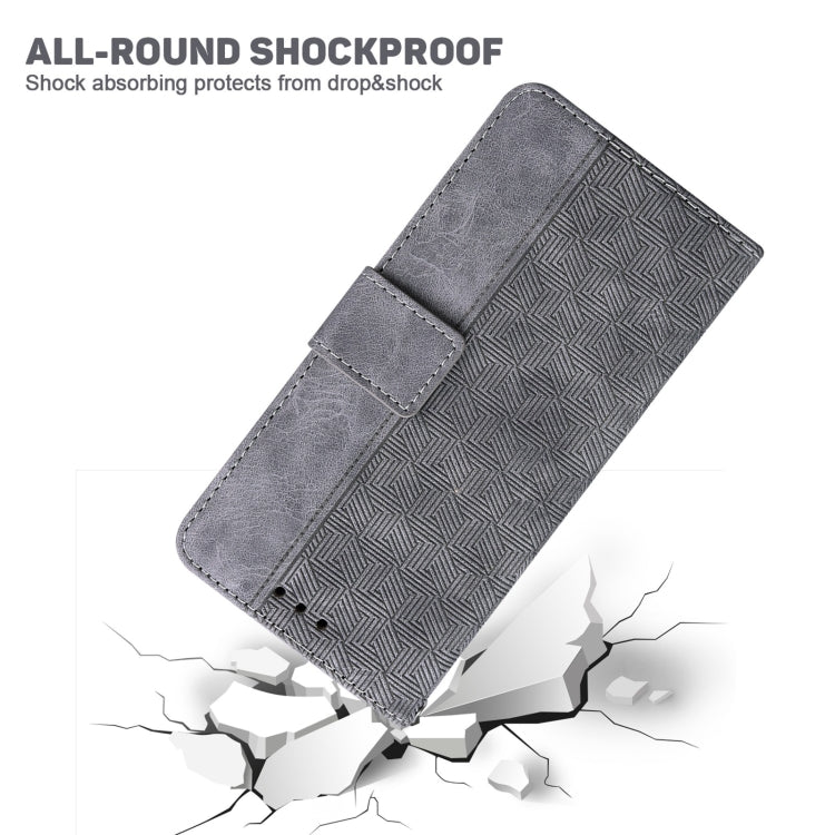 For Tecno Spark Go 2020 / Spark 6 Go Geometric Embossed Leather Phone Case(Grey)