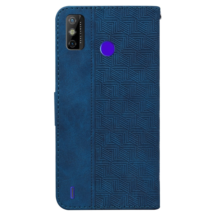 For Tecno Spark Go 2020 / Spark 6 Go Geometric Embossed Leather Phone Case(Blue)