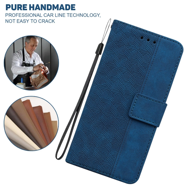 For Tecno Spark Go 2020 / Spark 6 Go Geometric Embossed Leather Phone Case(Blue)