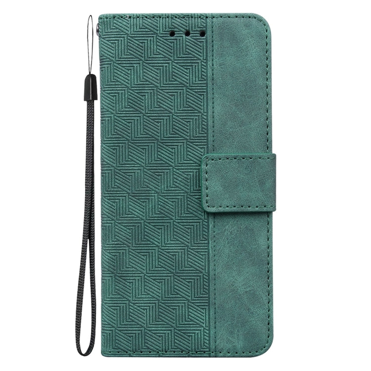 For Tecno Spark Go 2020 / Spark 6 Go Geometric Embossed Leather Phone Case(Green)