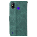 For Tecno Spark Go 2020 / Spark 6 Go Geometric Embossed Leather Phone Case(Green)