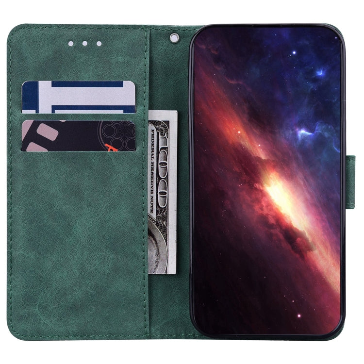 For Tecno Spark Go 2020 / Spark 6 Go Geometric Embossed Leather Phone Case(Green)
