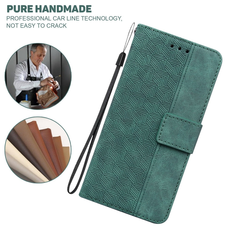For Tecno Spark Go 2020 / Spark 6 Go Geometric Embossed Leather Phone Case(Green)