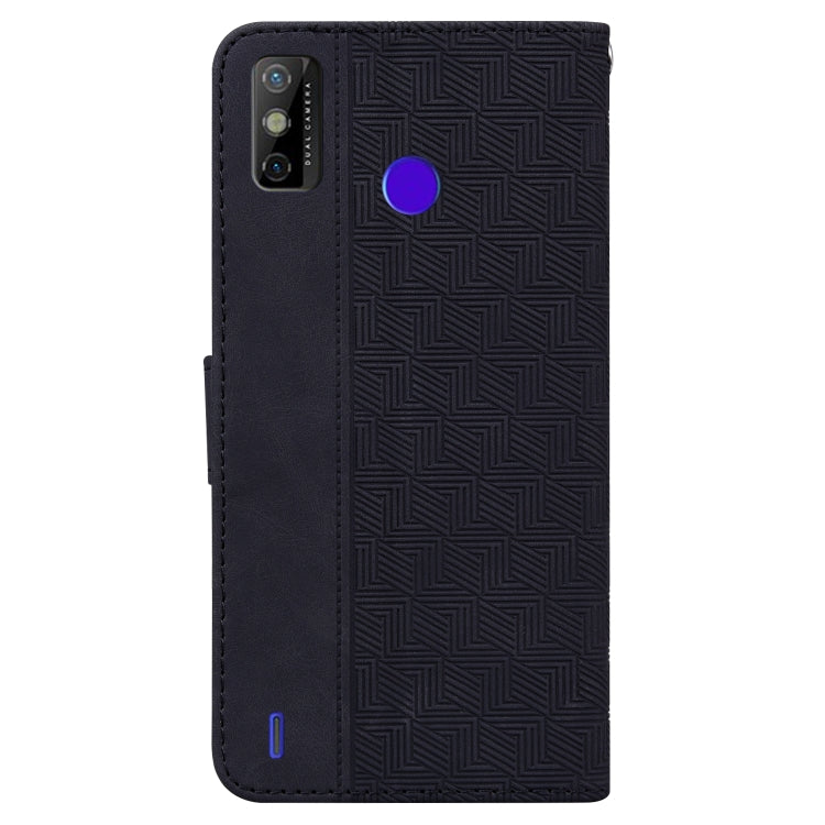 For Tecno Spark Go 2020 / Spark 6 Go Geometric Embossed Leather Phone Case(Black)